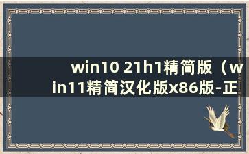 win10 21h1精简版（win11精简汉化版x86版-正式版大小-850.00mb）